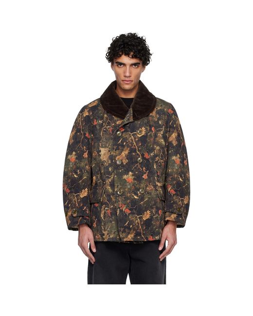R13 Black Khaki & Oversized Shawl Lapel Coat for men