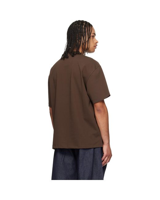 Wooyoungmi Brown Printed Logo T-Shirt for men
