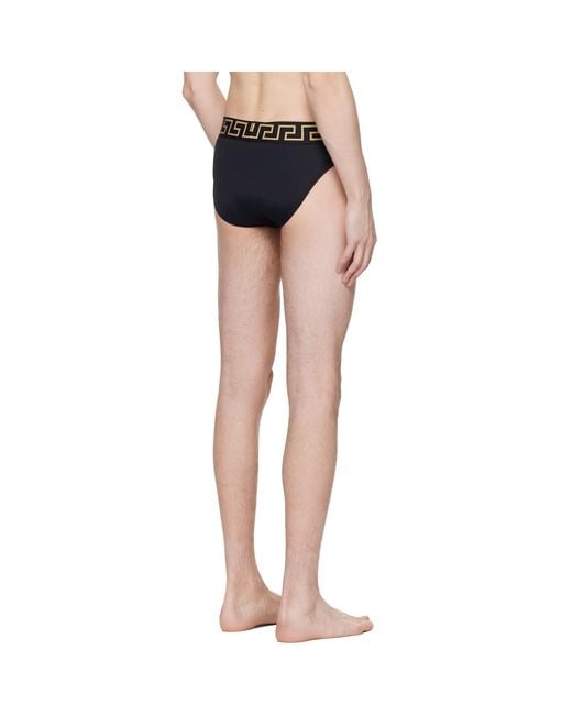 Versace Black Nylon-Blend Swim Briefs for men