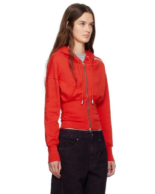 Eckhaus Latta Red Snatched Hoodie