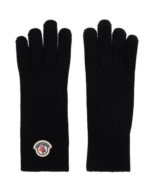 Moncler Black Wool Gloves for men