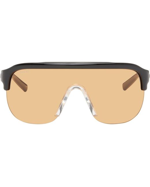 Gucci Black & Orange Mask-shaped Sunglasses for men