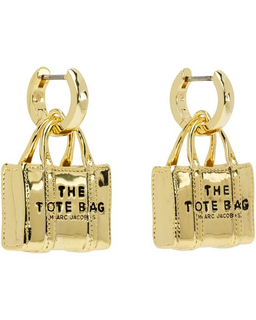 Marc Jacobs Metallic Gold 'the Tote Bag' Earrings