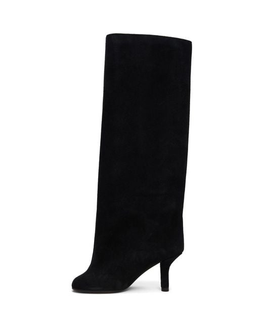 MM6 by Maison Margiela Black Suede Tall Boots