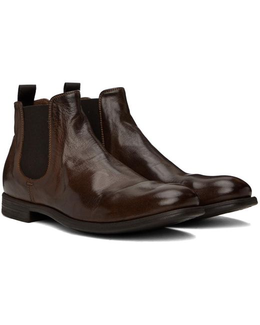 Officine Creative Black Brown Chronicle 123 Chelsea Boots for men