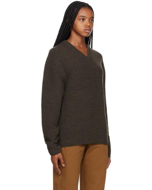 Lemaire Black Brown V-neck Sweater