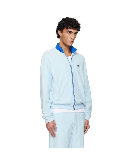 Casablanca Blue Velour Track Jacket for men