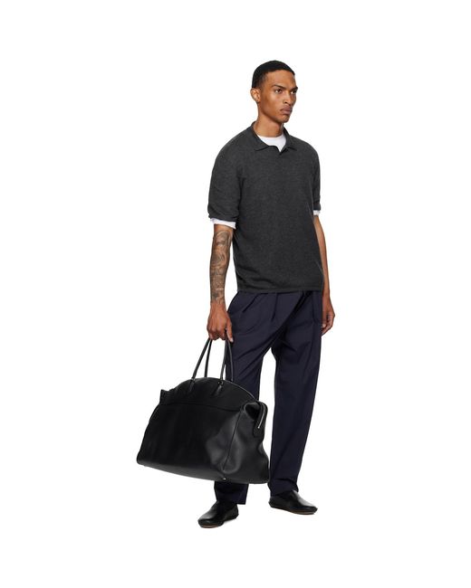 The Row Black Vasko Slip On Loafers for men