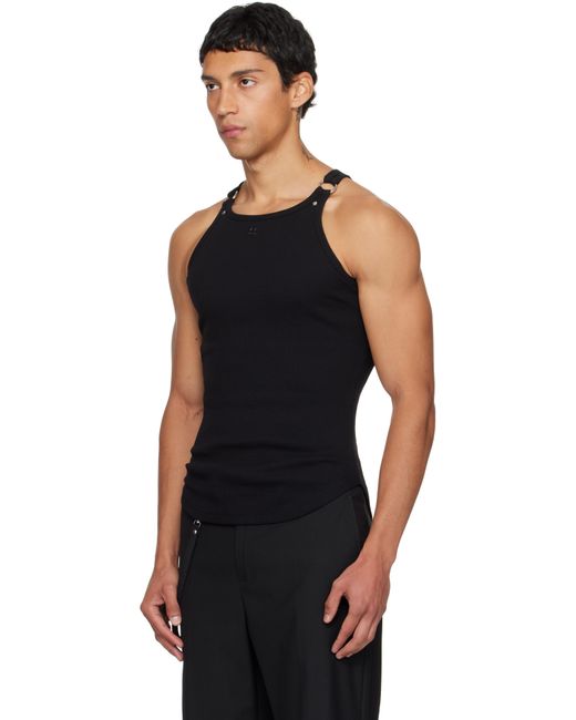 Courreges Black Buckle 90's Rib Tank Top for men