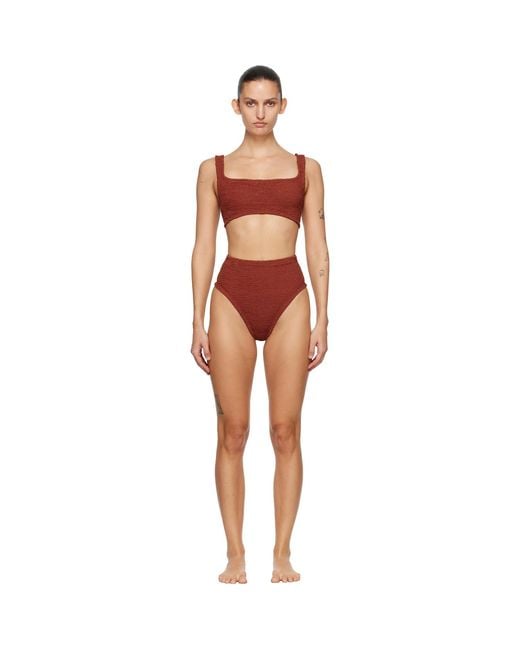 Hunza G Black Burgundy Patricia Bikini