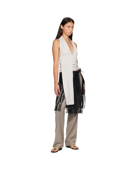 St. Agni Gray Fringe Skirt Belt