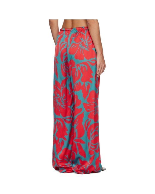 Dries Van Noten Red Elasticated Trousers