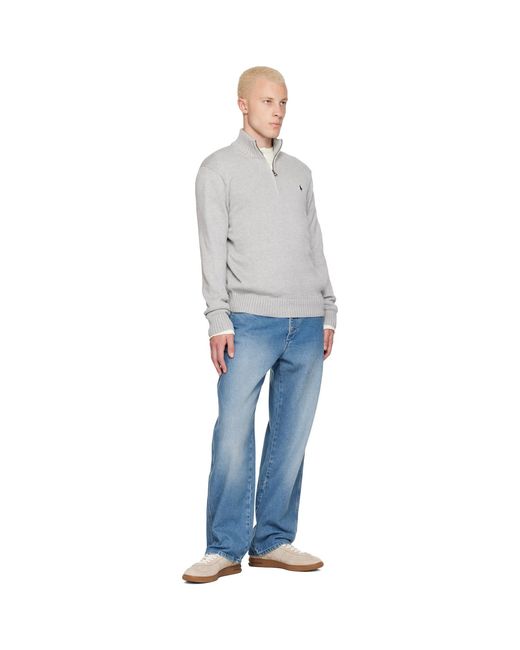 Polo Ralph Lauren Gray Knit Embroidered Logo Sweater for men
