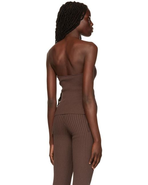 ANDREADAMO Black Brown Rib Camisole