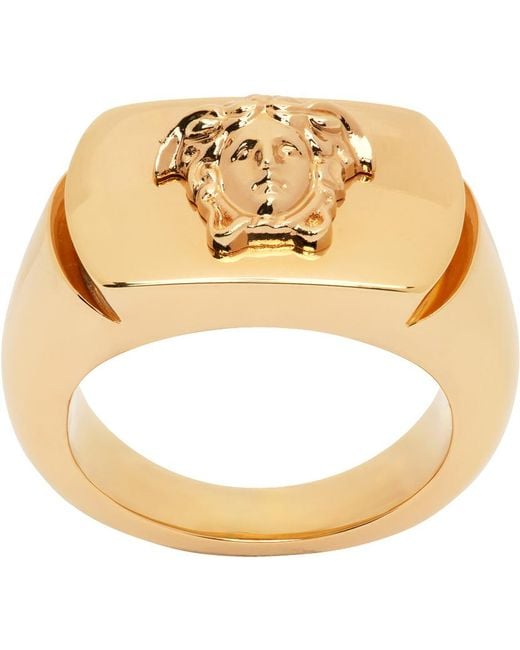 Versace Metallic Gold Medusa Ring