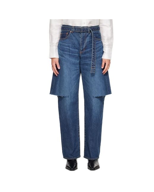 Sacai Blue Belted Jeans