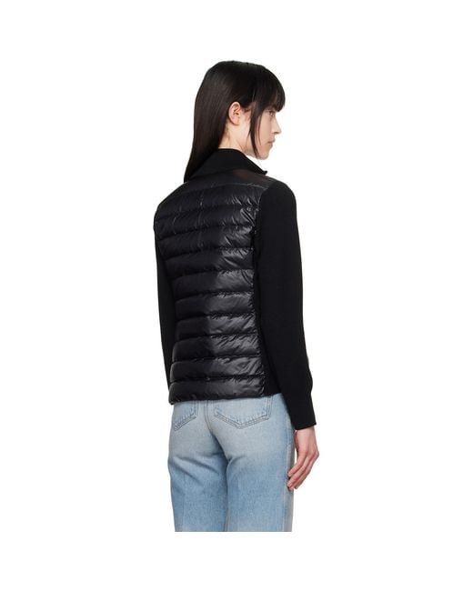 Moncler Black Padded Wool Zip-Up Down Jacket