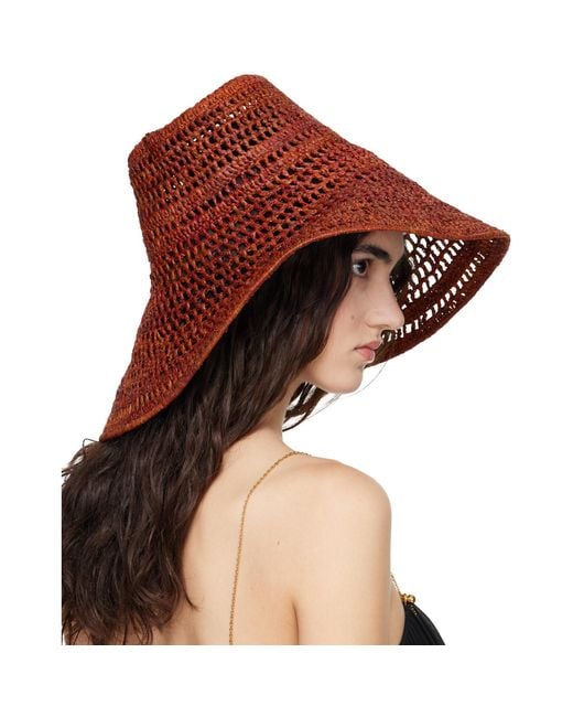 Chloé Brown 'the Raffia Capeline' Beach Hat