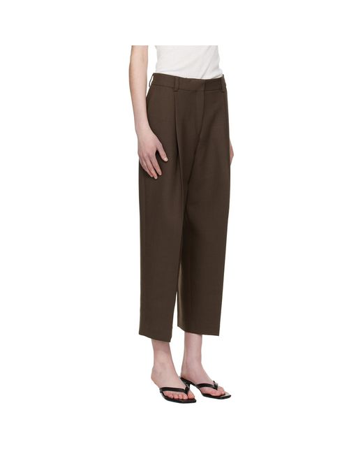 Totême  Black Pleated Straight Trousers