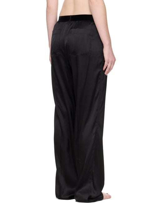 Pantalon De Détente Noir En Satin Extensible De Soie Tom Ford en coloris Black
