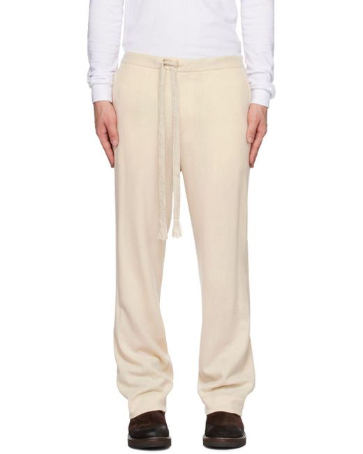 AURALEE Off-white Viyella Easy Trousers for Men | Lyst