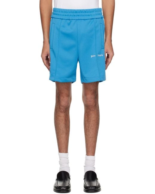 メンズ Palm Angels ブルー Classic Logo トラック ショートパンツ Blue