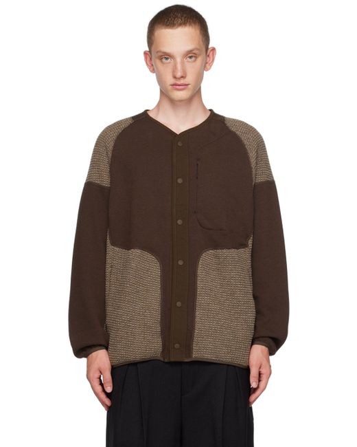 White Mountaineering Brown Mountaineering®︎ Patchwork Cardigan for men