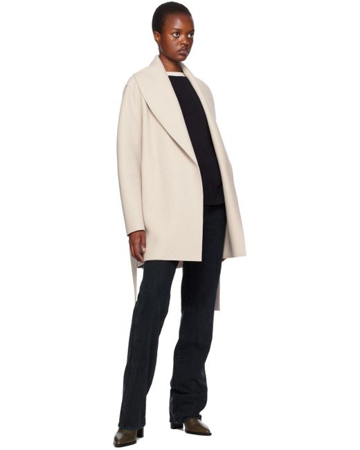 Harris Wharf London Natural Off- Belted Coat