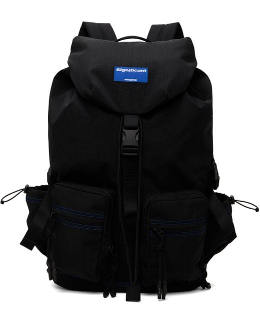 Adererror Black Sig; 'Significant' Tag 01 Backpack for men