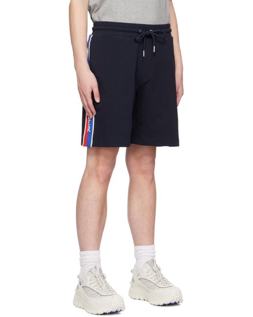 Moncler Blue Navy Stripe Shorts for men