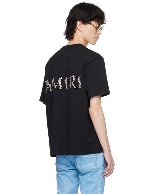 T-shirt noir à logo baroque Amiri pour homme en coloris Black