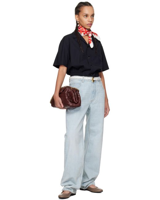 Bottega Veneta Black Taupe Astaire Mary-Jane Ballerina Flats