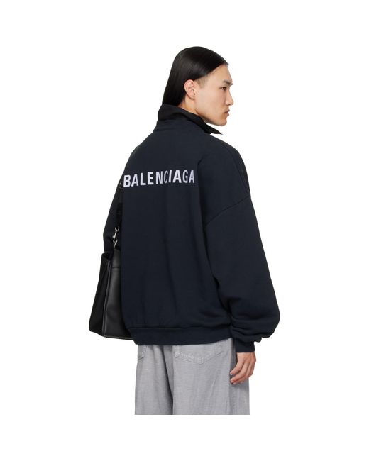 Balenciaga Blue Shirt Collar Sweatshirt for men