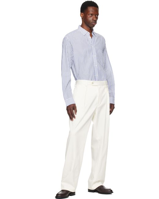メンズ Boss ホワイト Beckhamエディション ストレッチ トラウザーズ White