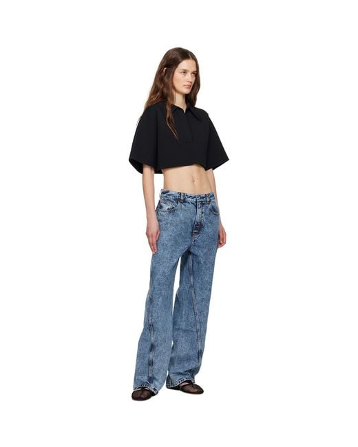 Alaïa Black Cropped Polo