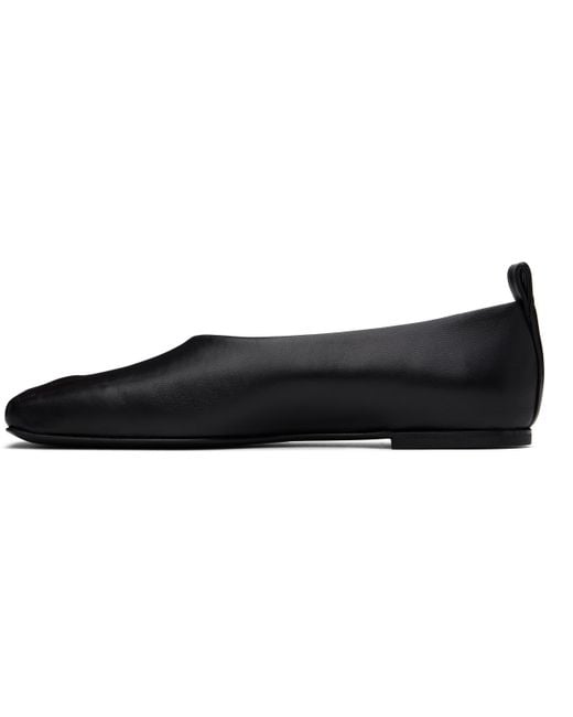 Courreges Black Minimal Leather Loafers