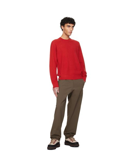 Veilance Red Conic Wool Midlayer Sweater for men