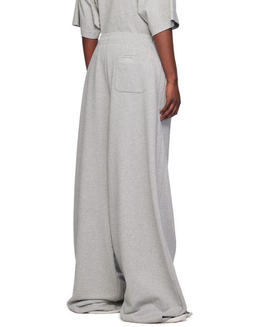 Vetements White Gray Rolled Cuff Lounge Pants for men