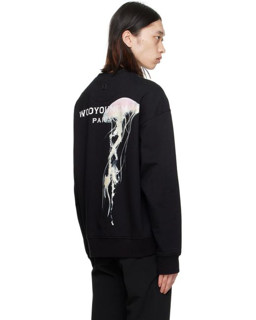 Wooyoungmi Black Luminous Jellyfish Sweatshirt for men