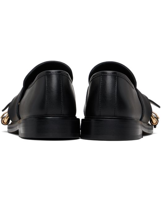Moschino Belted Up Loafers in Black | Lyst
