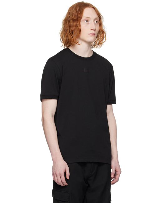 T-shirt noir à écusson à logo HUGO pour homme en coloris Black