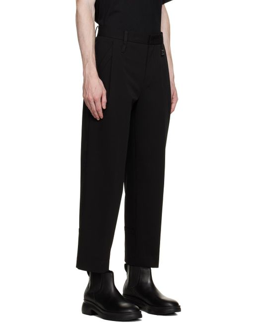 Wooyoungmi Black Turn-up Trousers for men