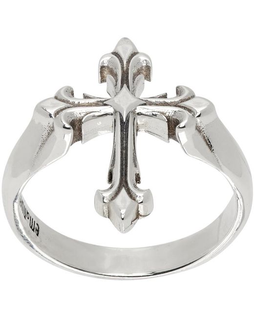 Emanuele Bicocchi Metallic Fleury Cross Ring for men