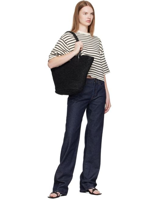 Anine Bing Black Lou Monogram Tote