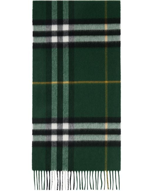 Burberry Green Check Cashmere Scarf