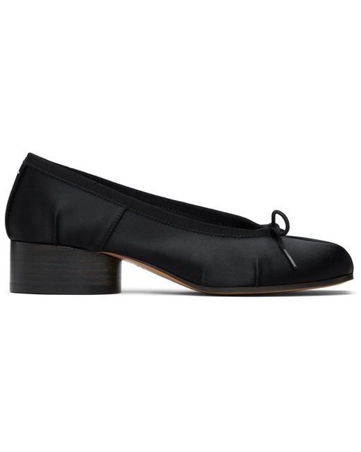 Maison Margiela Black Tabi Satin Ballerina Heels