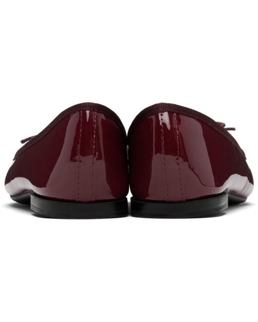 Repetto Black Burgundy Cendrillon Ballerina Flats