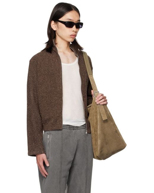Our Legacy Brown Shrunken Fullzip Sweatshirt for men
