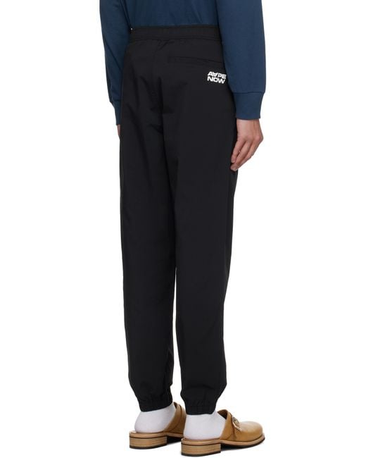 Aape By A Bathing Ape Black 'Aape Now' Woven Sweatpants for men