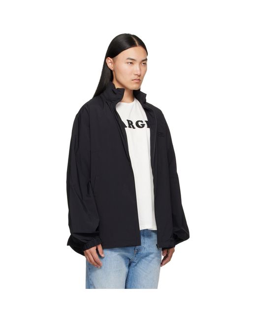 MM6 by Maison Margiela Black Nylon Zip Jacket for men